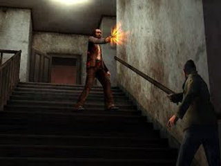 Close range gunfight...
